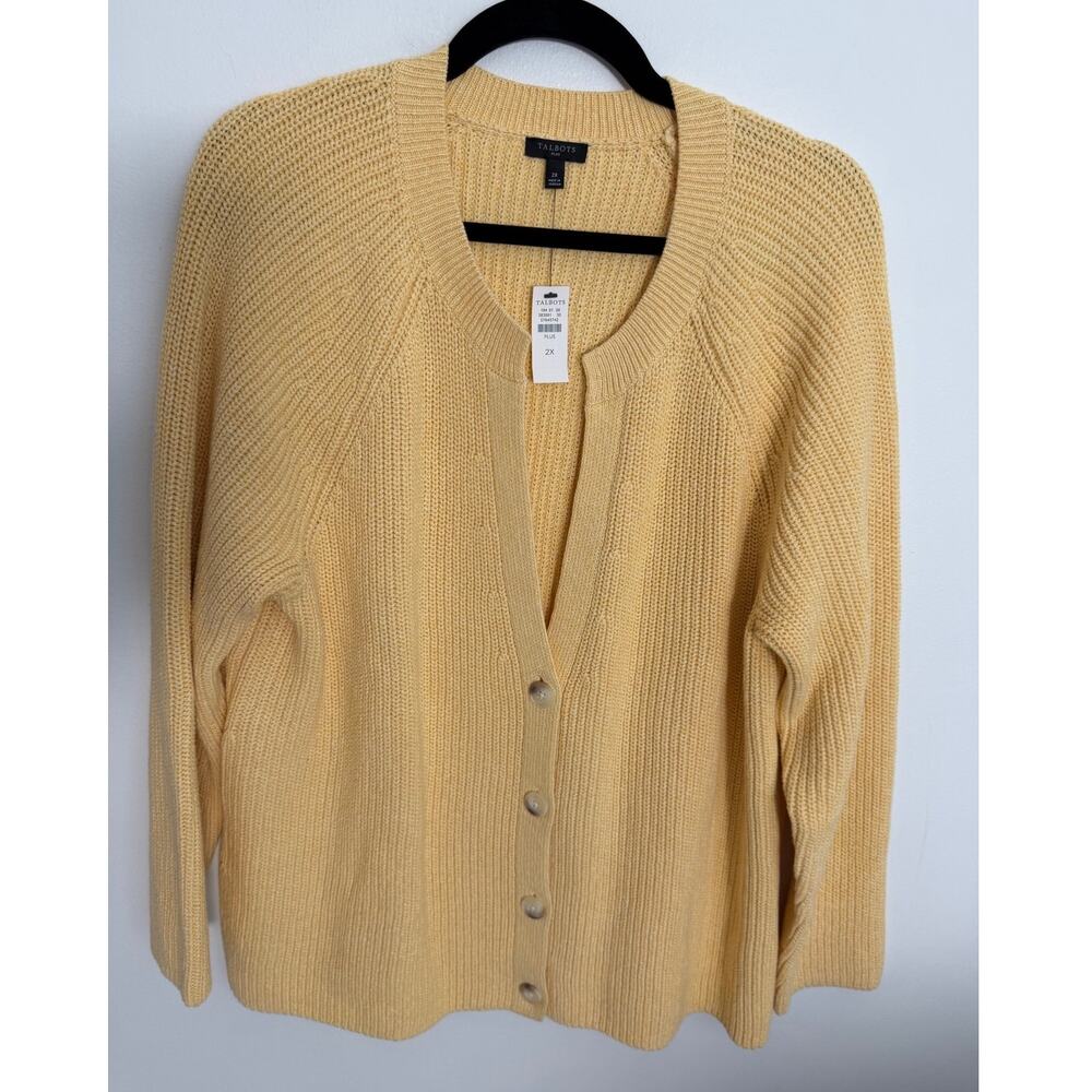 Talbots Knit Yellow Cardigan NWT size 2X